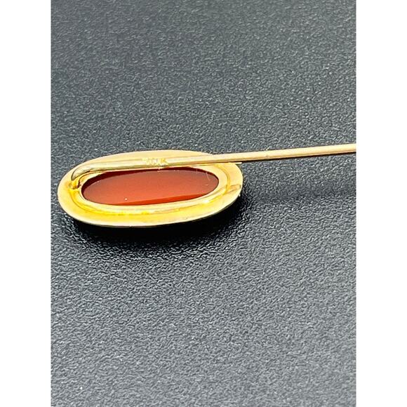 Antique Victorian 10K Yellow Gold Carved Shell Cameo Stick Pin Brooch Circa 1900 - Picture 11 of 11